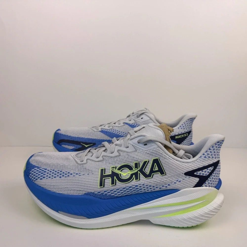 Hoka Mach X 3 Men's Running Shoes Size 10D White/Blue 1168720 CRYV Sample